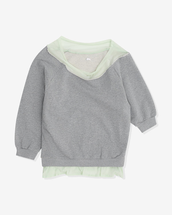 All-In - Women's Off Shoulder Sweatshirt - (Grey/Green)
