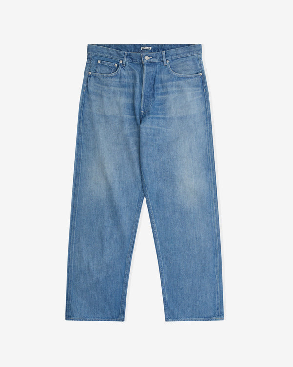 Auralee - Men's Selvedge Faded Light Denim Jeans - (Light Indigo)