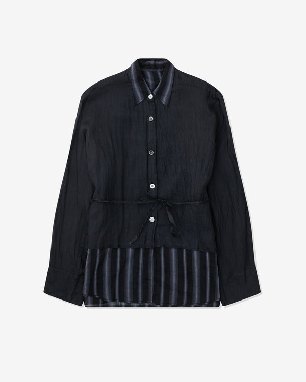 Our Legacy - WORK SHOP CRAFT Men's Double Backless Shirt - (Noir Stripe)