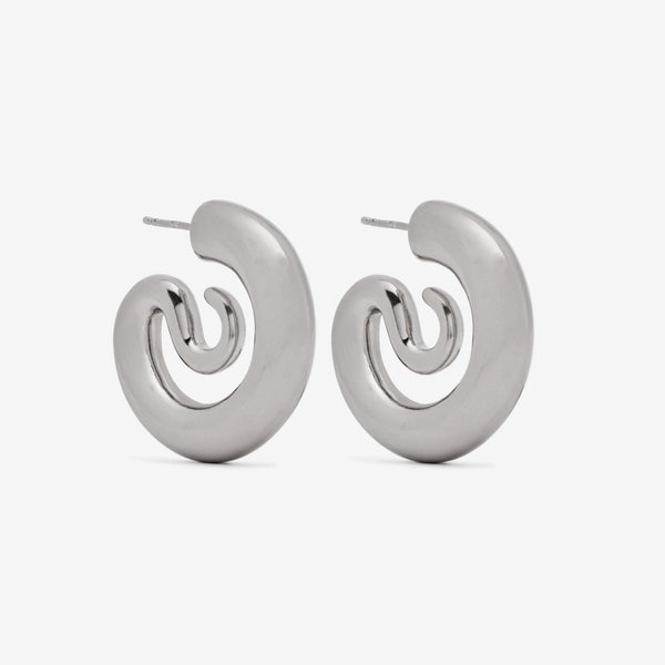 Panconesi - Women's Serpent Hoops Small - (Silver)