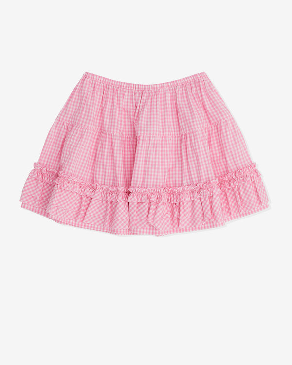 Sandy Liang - Women's Milanese Skirt - (Pink Gingham)