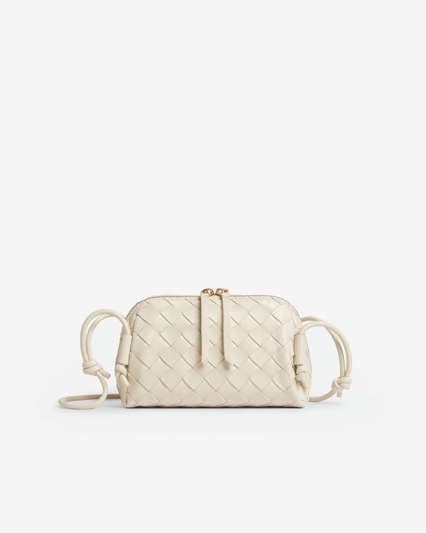 Bottega Veneta - Women's Intrecciato Concert Pouch - (Sea Salt/Gold)